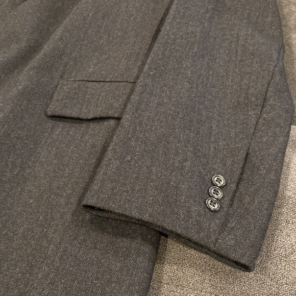 Vintage 90s B.W. Harris Mens 42 Long Black Wool Long Overcoat Topcoat Cosplay - Picture 2 of 10